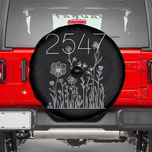 25 47 Floral Wildflower Subtle Graphic Spare Tire Cover Political Satire Patriotic 25th Amendment TS02 Black Print Your Wear