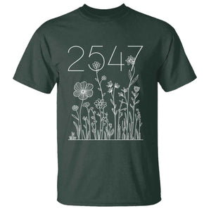 25 47 Floral Wildflower Subtle Graphic T Shirt Political Satire Patriotic 25th Amendment TS02 Dark Forest Green Print Your Wear