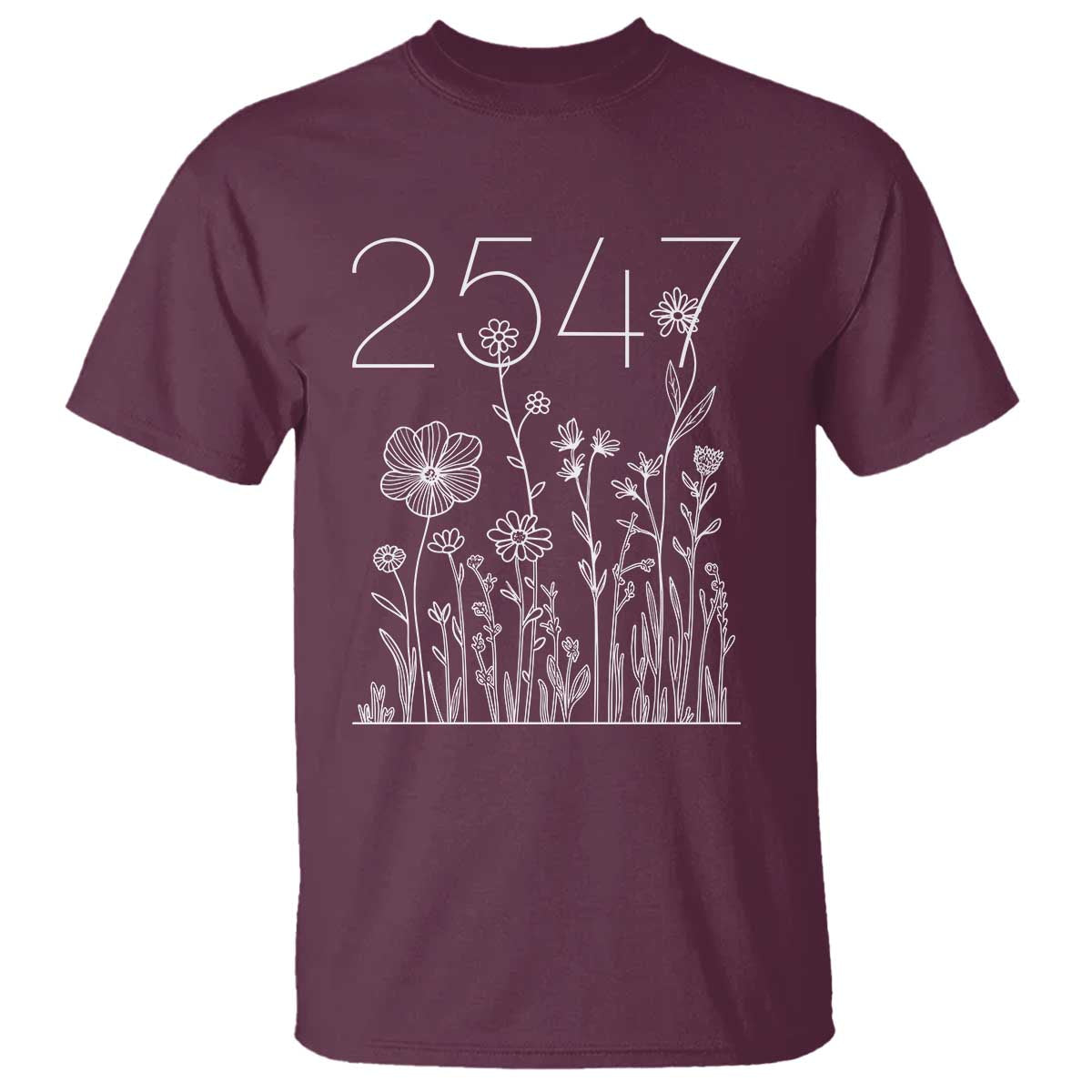 25 47 Floral Wildflower Subtle Graphic T Shirt Political Satire Patriotic 25th Amendment TS02 Maroon Print Your Wear