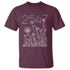 25 47 Floral Wildflower Subtle Graphic T Shirt Political Satire Patriotic 25th Amendment TS02 Maroon Print Your Wear
