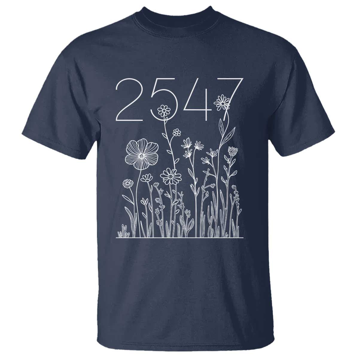 25 47 Floral Wildflower Subtle Graphic T Shirt Political Satire Patriotic 25th Amendment TS02 Navy Print Your Wear