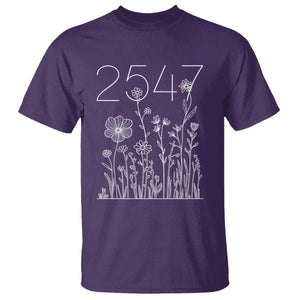 25 47 Floral Wildflower Subtle Graphic T Shirt Political Satire Patriotic 25th Amendment TS02 Purple Print Your Wear