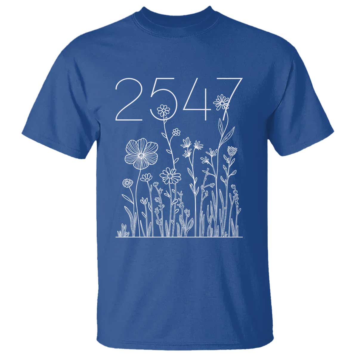 25 47 Floral Wildflower Subtle Graphic T Shirt Political Satire Patriotic 25th Amendment TS02 Royal Blue Print Your Wear