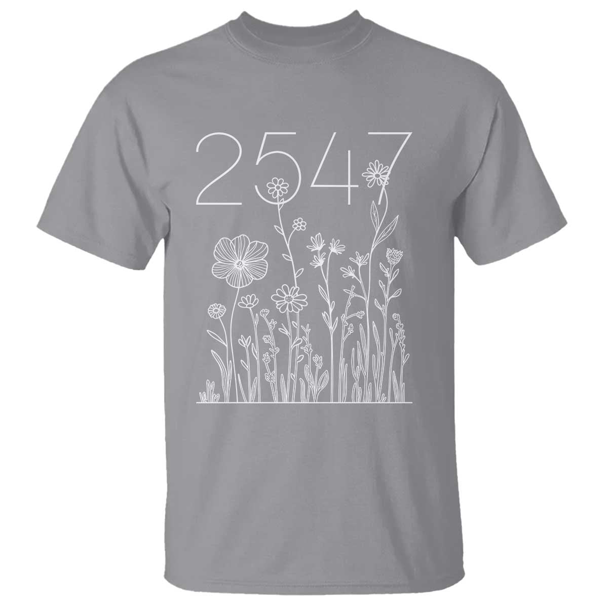 25 47 Floral Wildflower Subtle Graphic T Shirt Political Satire Patriotic 25th Amendment TS02 Sport Gray Print Your Wear