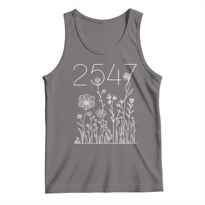25 47 Floral Wildflower Subtle Graphic Tank Top Political Satire Patriotic 25th Amendment TS02 Deep Heather Print Your Wear