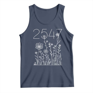 25 47 Floral Wildflower Subtle Graphic Tank Top Political Satire Patriotic 25th Amendment TS02 Navy Print Your Wear