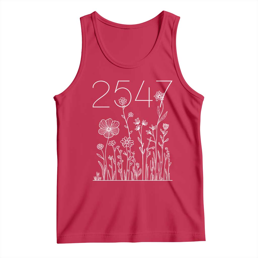 25 47 Floral Wildflower Subtle Graphic Tank Top Political Satire Patriotic 25th Amendment TS02 Red Print Your Wear