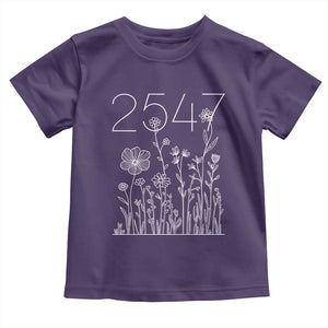 25 47 Floral Wildflower Subtle Graphic Toddler T Shirt Political Satire Patriotic 25th Amendment TS02 Purple Print Your Wear