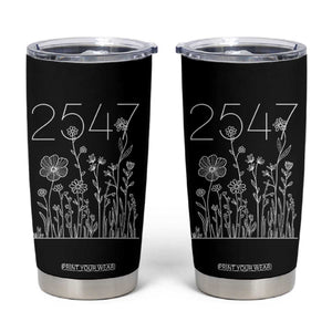 25 47 Floral Wildflower Subtle Graphic Tumbler Cup Political Satire Patriotic 25th Amendment TS02 Black Print Your Wear