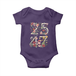 2547 Wildflower Floral Graphic Baby Onesie Subtle Coded 25th Amendment Political Satire Aesthetic TS02 Purple Print Your Wear