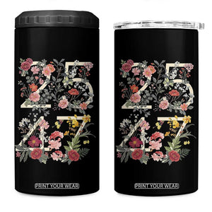 2547 Wildflower Floral Graphic 4 in 1 Can Cooler Tumbler Subtle Coded 25th Amendment Political Satire Aesthetic TS02 One Size: 16 oz Black Print Your Wear