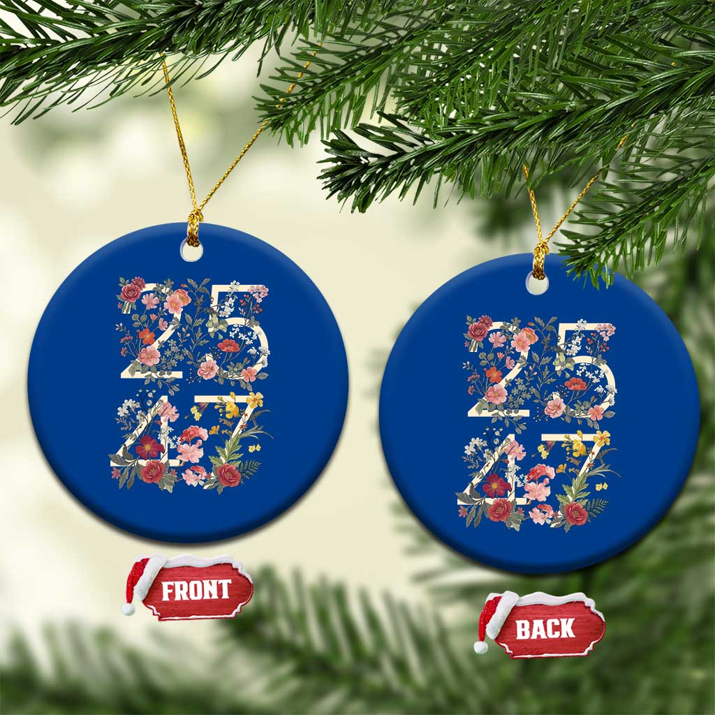 2547 Wildflower Floral Graphic Ceramic Ornament Subtle Coded 25th Amendment Political Satire Aesthetic TS02 1pc Blue Print Your Wear