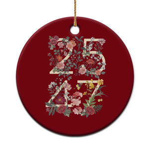 2547 Wildflower Floral Graphic Ceramic Ornament Subtle Coded 25th Amendment Political Satire Aesthetic TS02 1pc Red Print Your Wear