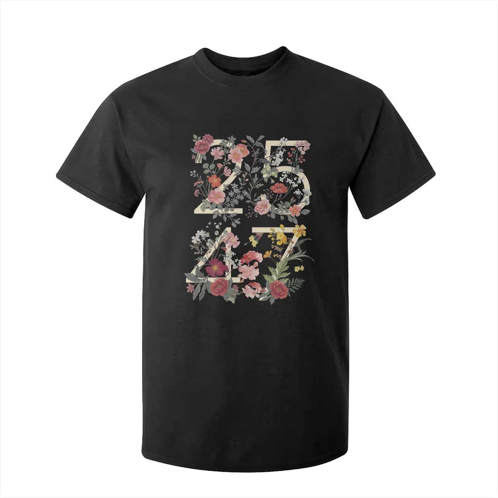 2547 Wildflower Floral Graphic T Shirt For Kid Subtle Coded 25th Amendment Political Satire Aesthetic TS02 Black Print Your Wear