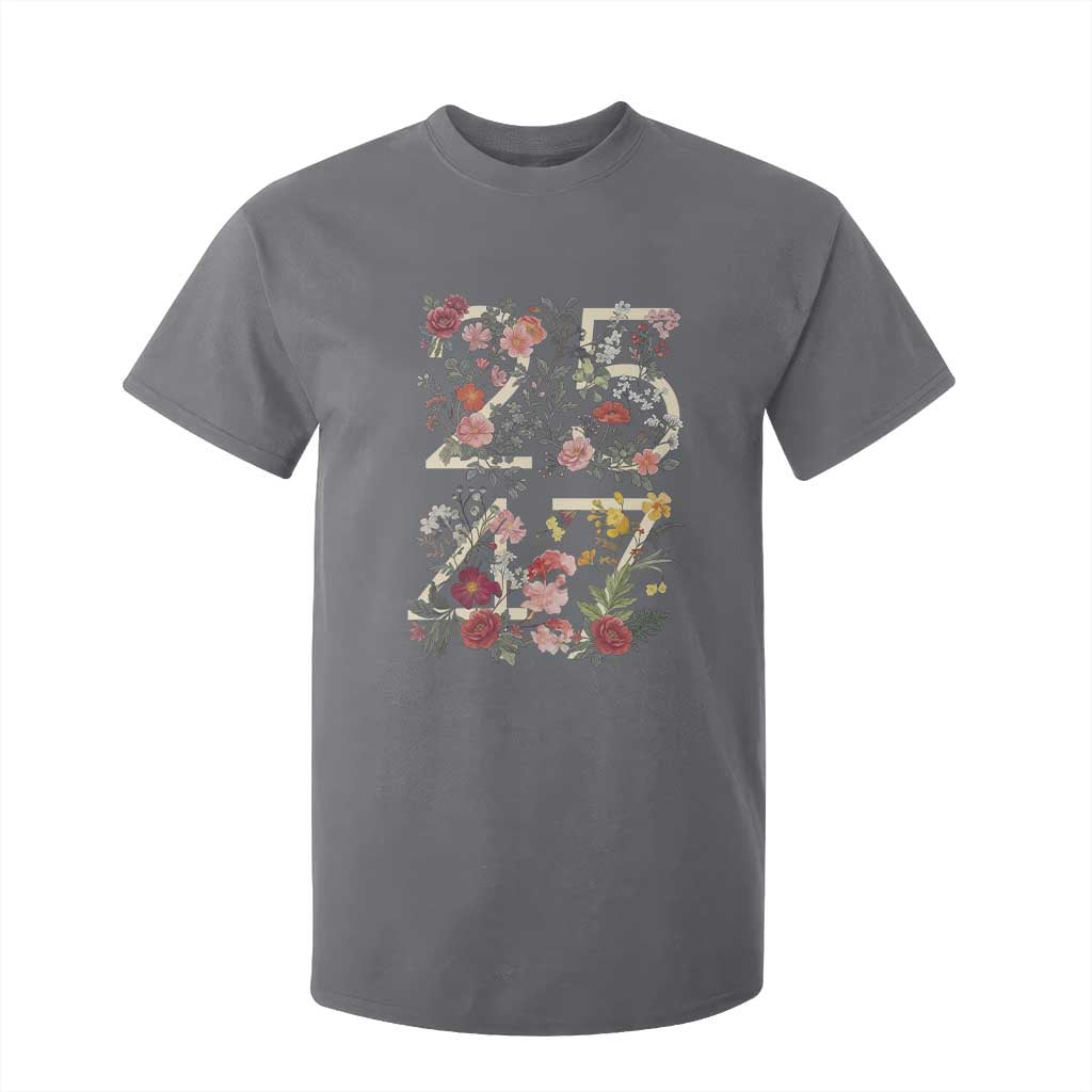 2547 Wildflower Floral Graphic T Shirt For Kid Subtle Coded 25th Amendment Political Satire Aesthetic TS02 Charcoal Print Your Wear