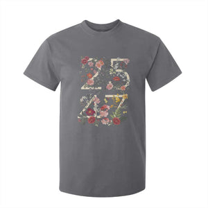 2547 Wildflower Floral Graphic T Shirt For Kid Subtle Coded 25th Amendment Political Satire Aesthetic TS02 Charcoal Print Your Wear