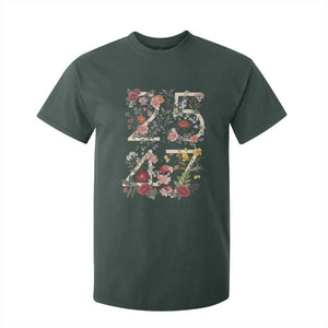 2547 Wildflower Floral Graphic T Shirt For Kid Subtle Coded 25th Amendment Political Satire Aesthetic TS02 Dark Forest Green Print Your Wear
