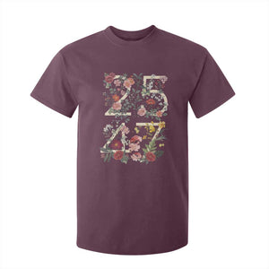 2547 Wildflower Floral Graphic T Shirt For Kid Subtle Coded 25th Amendment Political Satire Aesthetic TS02 Maroon Print Your Wear