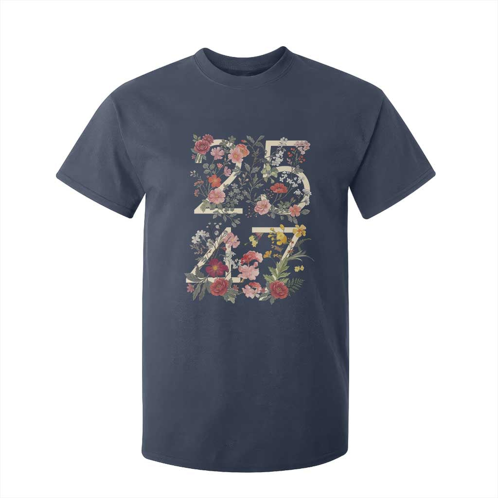 2547 Wildflower Floral Graphic T Shirt For Kid Subtle Coded 25th Amendment Political Satire Aesthetic TS02 Navy Print Your Wear