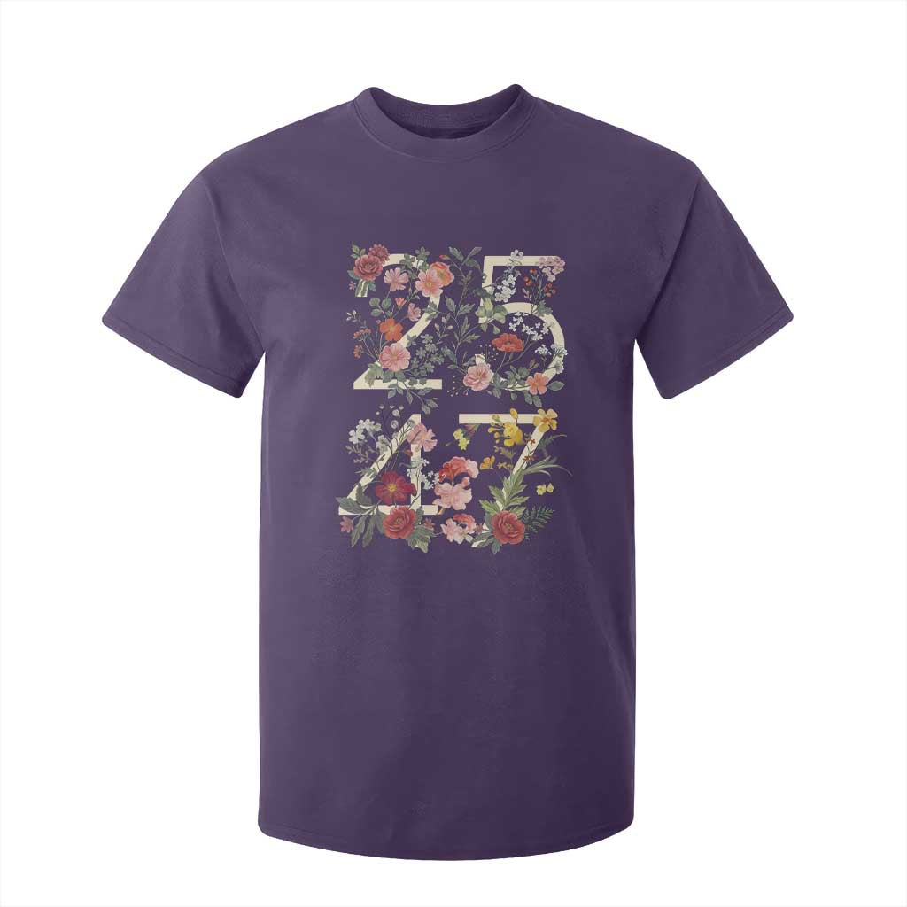 2547 Wildflower Floral Graphic T Shirt For Kid Subtle Coded 25th Amendment Political Satire Aesthetic TS02 Purple Print Your Wear
