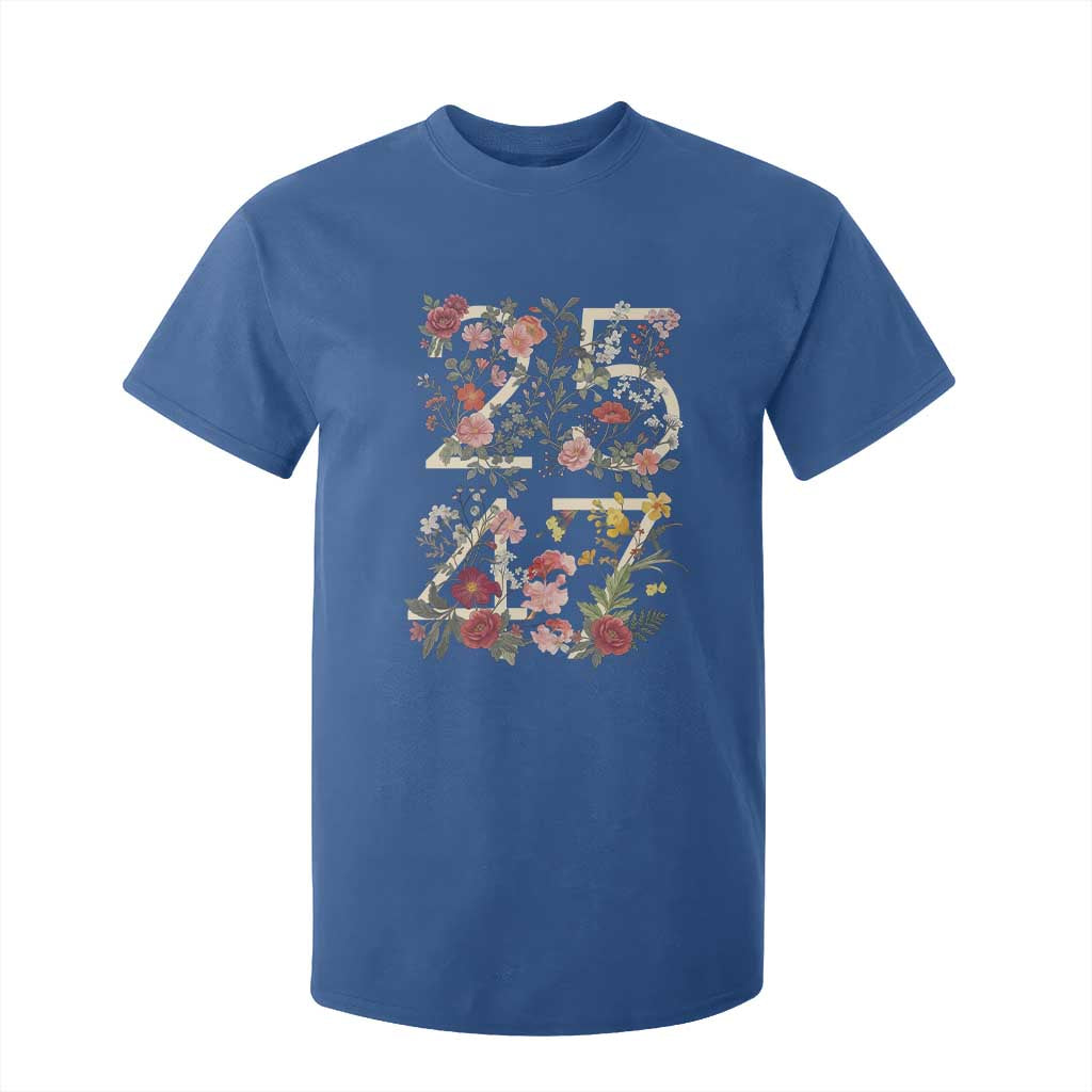2547 Wildflower Floral Graphic T Shirt For Kid Subtle Coded 25th Amendment Political Satire Aesthetic TS02 Royal Blue Print Your Wear