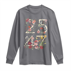 2547 Wildflower Floral Graphic Long Sleeve Shirt Subtle Coded 25th Amendment Political Satire Aesthetic TS02 Charcoal Print Your Wear