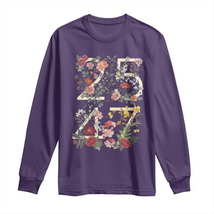 2547 Wildflower Floral Graphic Long Sleeve Shirt Subtle Coded 25th Amendment Political Satire Aesthetic TS02 Purple Print Your Wear