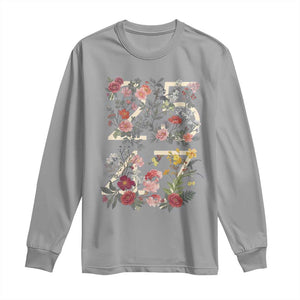 2547 Wildflower Floral Graphic Long Sleeve Shirt Subtle Coded 25th Amendment Political Satire Aesthetic TS02 Sport Gray Print Your Wear