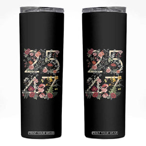 2547 Wildflower Floral Graphic Skinny Tumbler Subtle Coded 25th Amendment Political Satire Aesthetic TS02 Black Print Your Wear