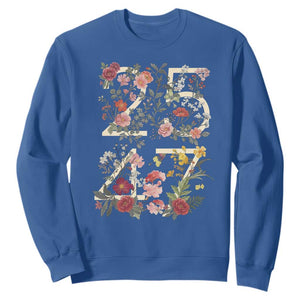 2547 Wildflower Floral Graphic Sweatshirt Subtle Coded 25th Amendment Political Satire Aesthetic TS02 Royal Blue Print Your Wear
