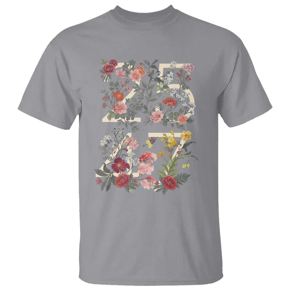 2547 Wildflower Floral Graphic T Shirt Subtle Coded 25th Amendment Political Satire Aesthetic TS02 Sport Gray Print Your Wear