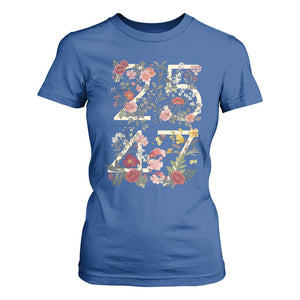 2547 Wildflower Floral Graphic T Shirt For Women Subtle Coded 25th Amendment Political Satire Aesthetic TS02 Royal Blue Print Your Wear