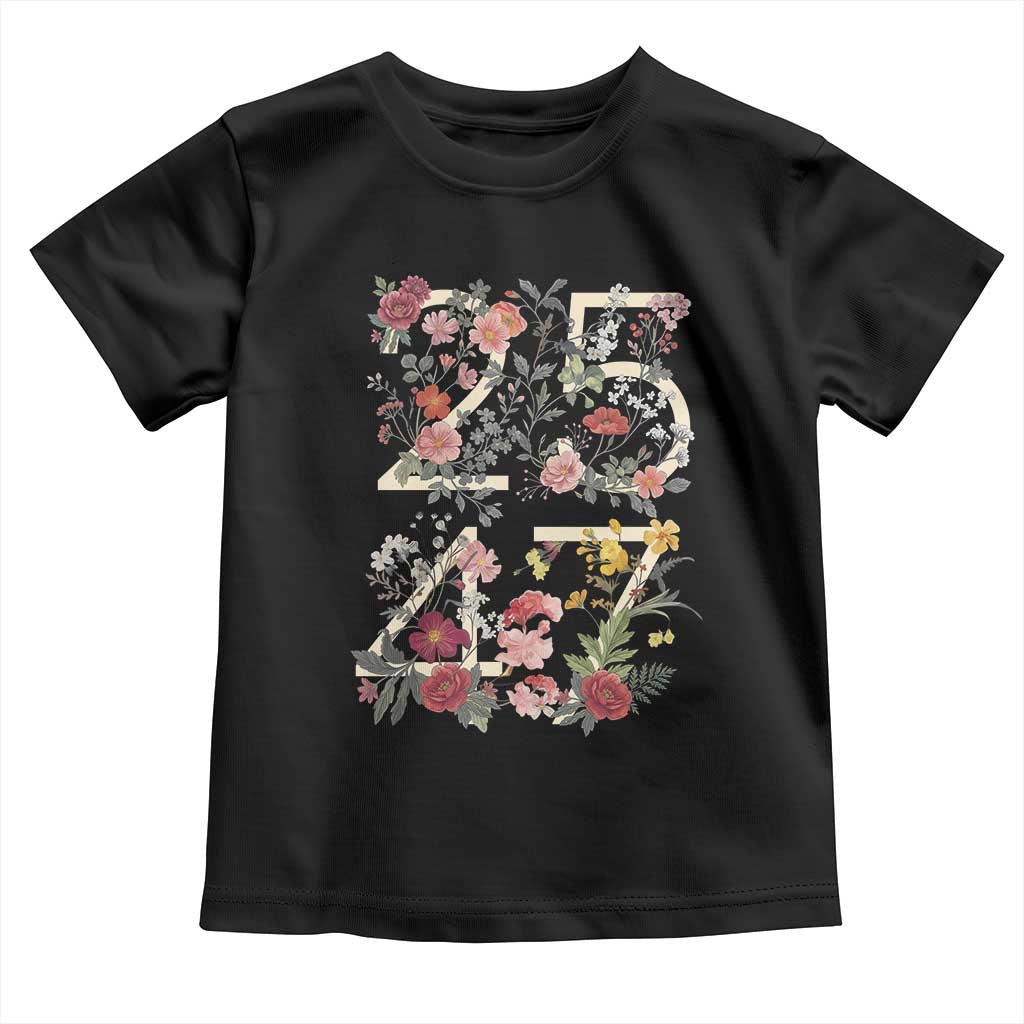 2547 Wildflower Floral Graphic Toddler T Shirt Subtle Coded 25th Amendment Political Satire Aesthetic TS02 Black Print Your Wear