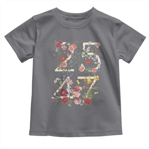 2547 Wildflower Floral Graphic Toddler T Shirt Subtle Coded 25th Amendment Political Satire Aesthetic TS02 Charcoal Print Your Wear