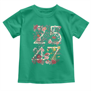 2547 Wildflower Floral Graphic Toddler T Shirt Subtle Coded 25th Amendment Political Satire Aesthetic TS02 Irish Green Print Your Wear