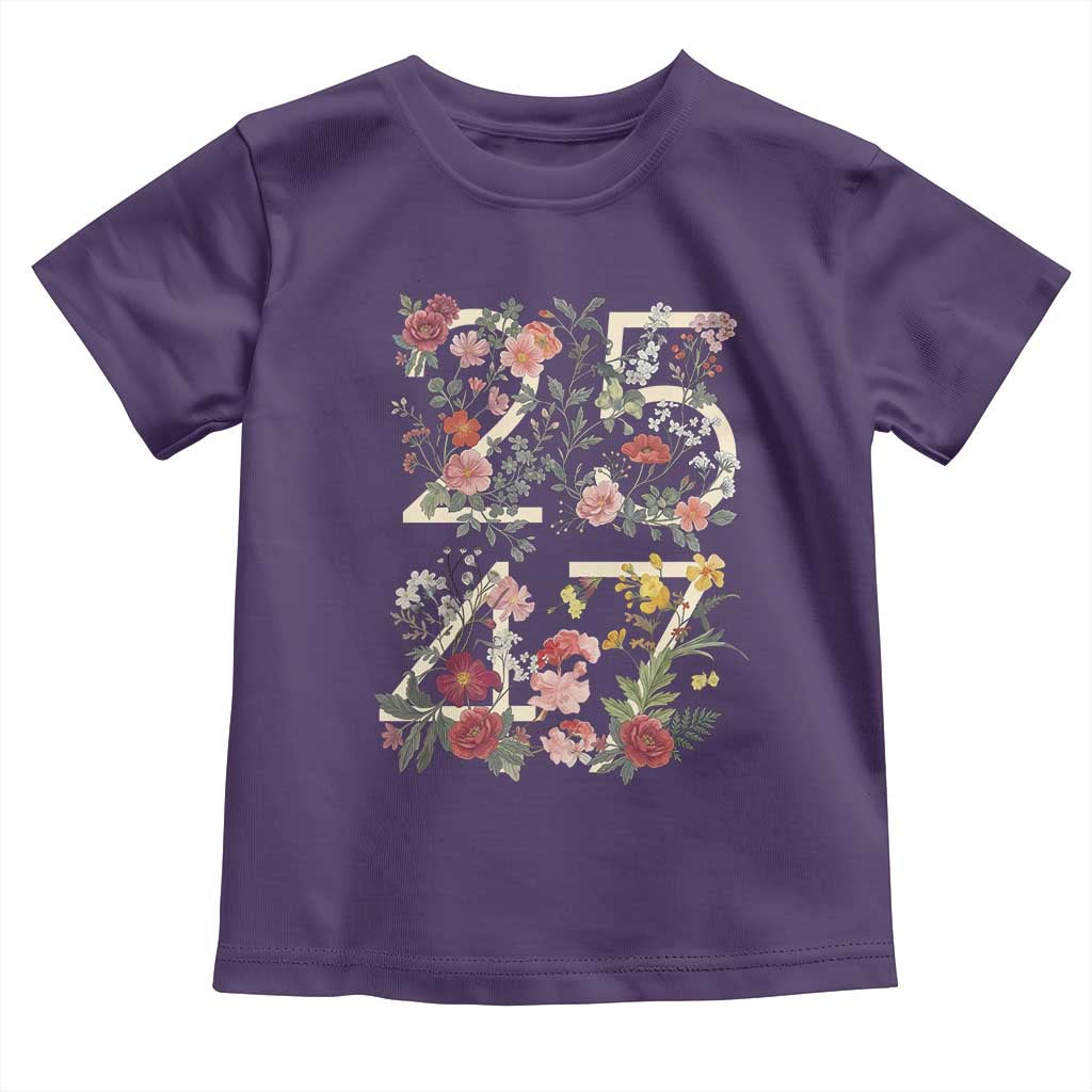 2547 Wildflower Floral Graphic Toddler T Shirt Subtle Coded 25th Amendment Political Satire Aesthetic TS02 Purple Print Your Wear