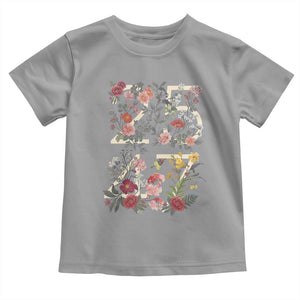 2547 Wildflower Floral Graphic Toddler T Shirt Subtle Coded 25th Amendment Political Satire Aesthetic TS02 Sport Gray Print Your Wear