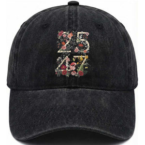 2547 Wildflower Floral Graphic Washed Cotton Baseball Cap Subtle Coded 25th Amendment Political Satire Aesthetic TS02 Print Your Wear