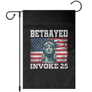 Betrayed Invoke 25 Statue of Liberty Crying Garden Flag 25th Amendment Distressed Flag Political Satire Graphic TS02 Black Print Your Wear