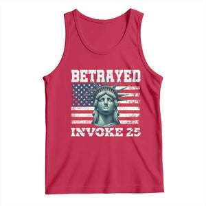 Betrayed Invoke 25 Statue of Liberty Crying Tank Top 25th Amendment Distressed Flag Political Satire Graphic TS02 Red Print Your Wear