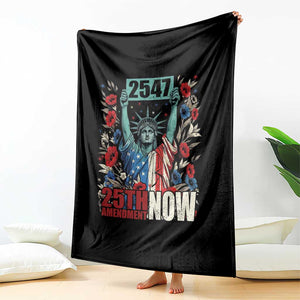 25th Amendment Now 2547 Throw Blanket Statue of Liberty Floral Political Statement Graphic TS02 Print Your Wear