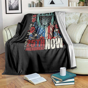 25th Amendment Now 2547 Throw Blanket Statue of Liberty Floral Political Statement Graphic TS02 Print Your Wear