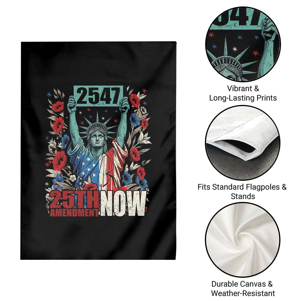 25th Amendment Now 2547 Garden Flag Statue of Liberty Floral Political Statement Graphic TS02 Print Your Wear