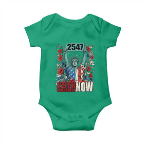25th Amendment Now 2547 Baby Onesie Statue of Liberty Floral Political Statement Graphic TS02 Irish Green Print Your Wear