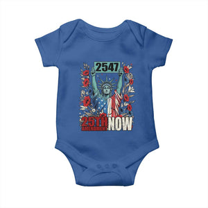 25th Amendment Now 2547 Baby Onesie Statue of Liberty Floral Political Statement Graphic TS02 Royal Blue Print Your Wear