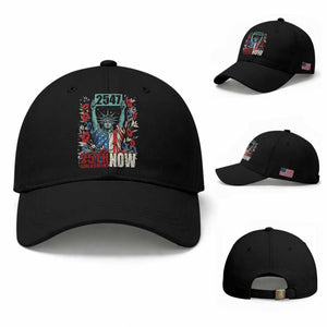 25th Amendment Now 2547 Baseball Cap Statue of Liberty Floral Political Statement Graphic TS02 Baseball Cap Universal Fit Black Print Your Wear