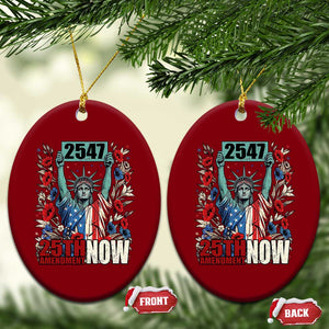 25th Amendment Now 2547 Ceramic Ornament Statue of Liberty Floral Political Statement Graphic TS02 Print Your Wear