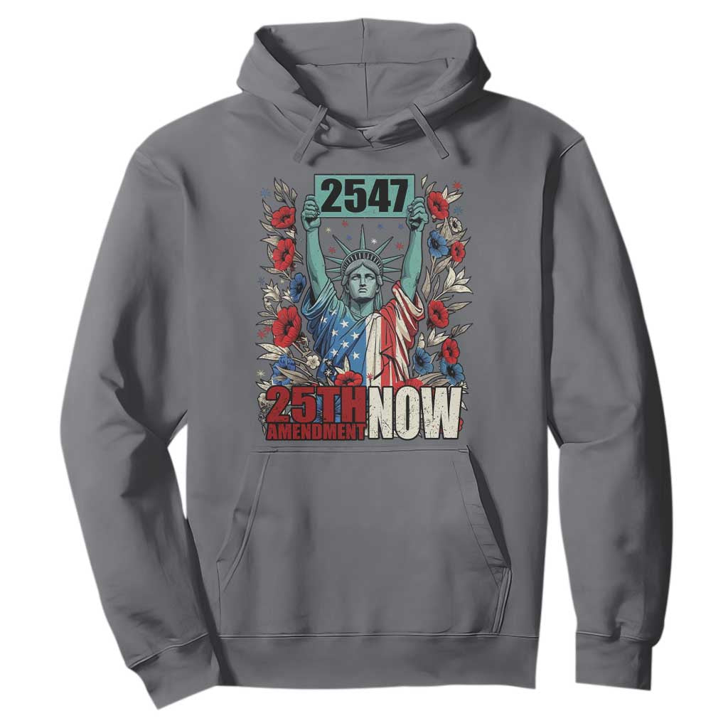 25th Amendment Now 2547 Hoodie Statue of Liberty Floral Political Statement Graphic TS02 Charcoal Print Your Wear