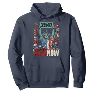 25th Amendment Now 2547 Hoodie Statue of Liberty Floral Political Statement Graphic TS02 Navy Print Your Wear