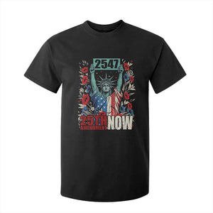 25th Amendment Now 2547 T Shirt For Kid Statue of Liberty Floral Political Statement Graphic TS02 Black Print Your Wear